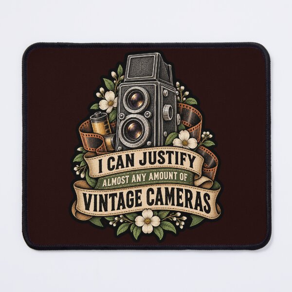 Item preview, Sarcastic Humor I Can Justify Vintage Cameras Photography Lover Quote Art Design designed and sold by fantasticdesign.