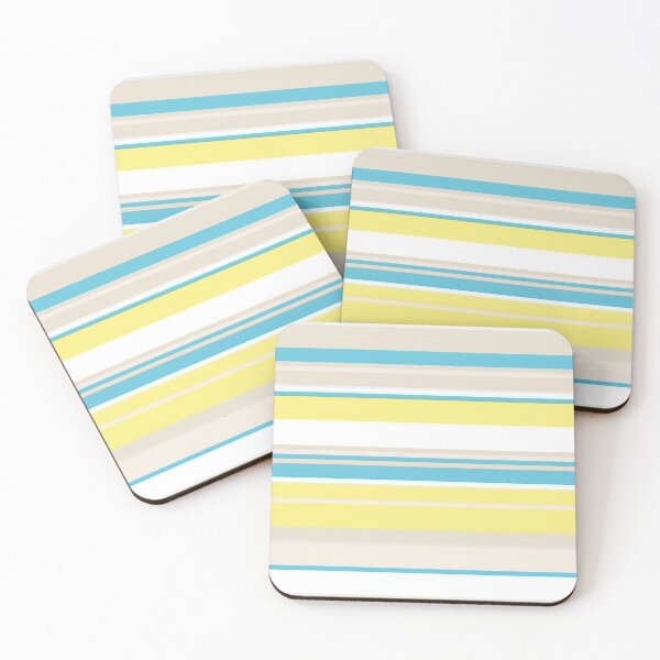 Item preview, Light Blue and Yellow Abstract Striped Pattern designed and sold by TwelveParties.