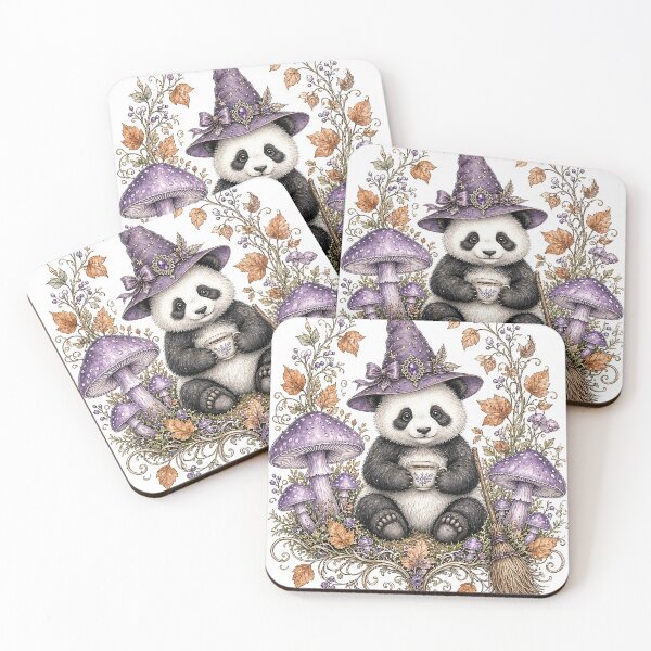 Item preview, Witchy Cottagecore Panda with Magical Mushrooms Watercolor designed and sold by MFMart.