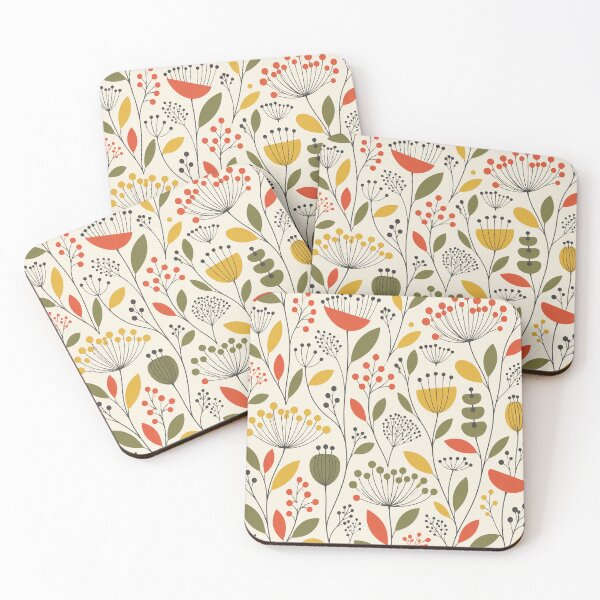 Item preview, Meadow Mobiles – Mid-Century Botanical Design in Mustard & Olive designed and sold by Paper-Pickle.