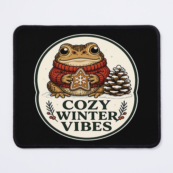 Item preview, Cozy Winter Vibes Funny Christmas Cottagecore Toad designed and sold by PozivoPlus.