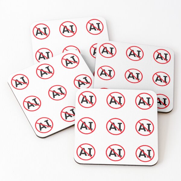 Item preview, Anti AI No AI Against AI Crossed Out Sticker Pack/Sheet Size Small designed and sold by SlimyFish.