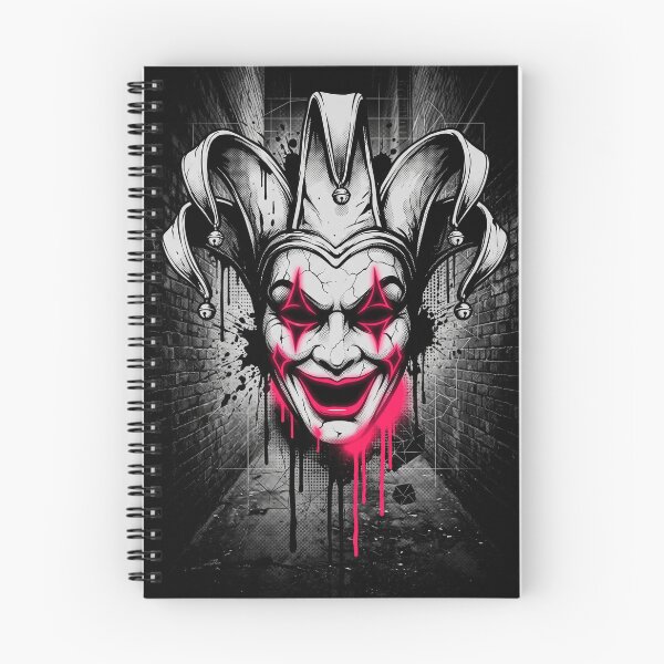 Item preview, Evil Jester Mask Neon Crimson Horror Street Art designed and sold by MarCinu Art.