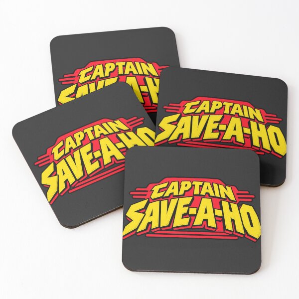 Item preview, Captain Save A Ho Yellow Red Comic Book Style Bold Lettering Humor designed and sold by Pliable.
