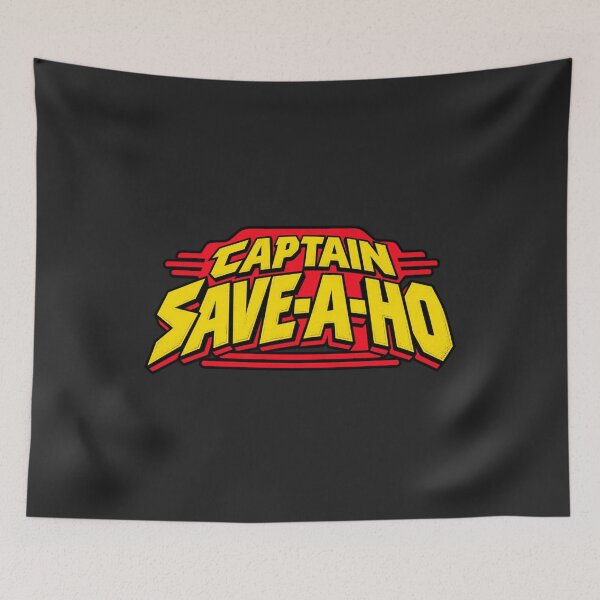 Item preview, Captain Save A Ho Yellow Red Comic Book Style Bold Lettering Humor designed and sold by Pliable.