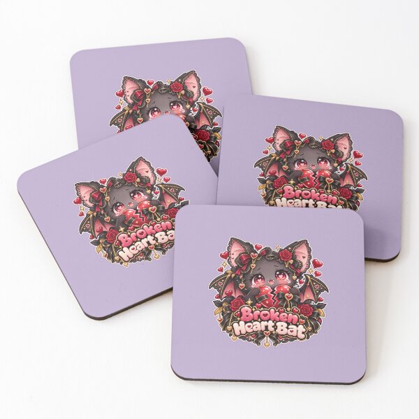 Item preview, Broken Heart Bat – Cute Gothic Kawaii Heartbreak Art designed and sold by MetaModel Editions.