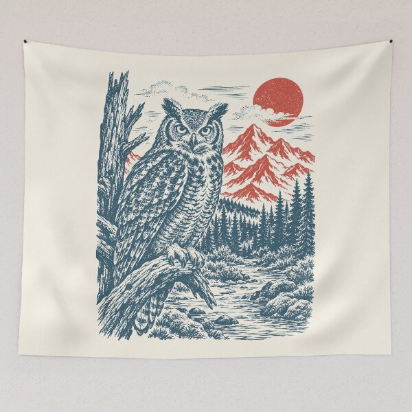 Item preview, Great Horned Owl Vintage Bird Wise Owl Pacific  designed and sold by Y-Vibes.