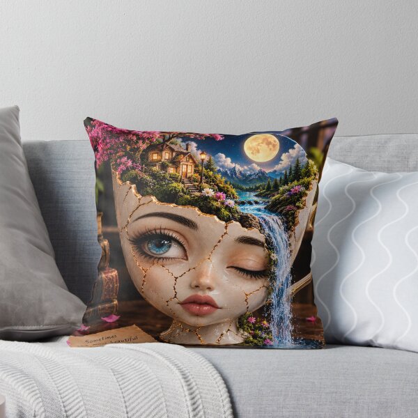 Item preview, Magical Dreamscape Teacup – Surreal Fantasy Art designed and sold by GoldenSparkleShop.
