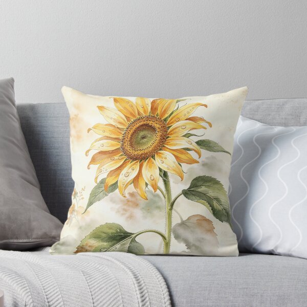 Item preview, Vintage Sunflower (Helianthus annuus) Watercolor  designed and sold by EduMaru_Arts.