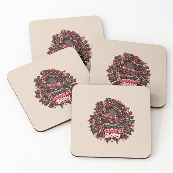 Item preview, Black Rose Baby – Cute Dark Floral Gothic Kawaii Art designed and sold by MetaModel Editions.