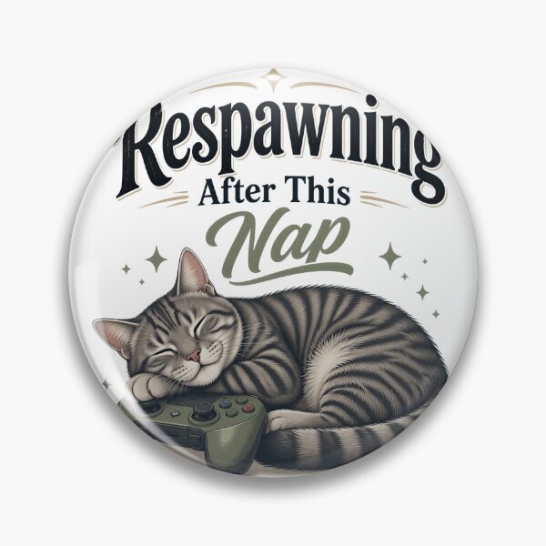 Item preview, Gray Tabby Cat – Respawning After This Nap designed and sold by PurrBloom Studio.