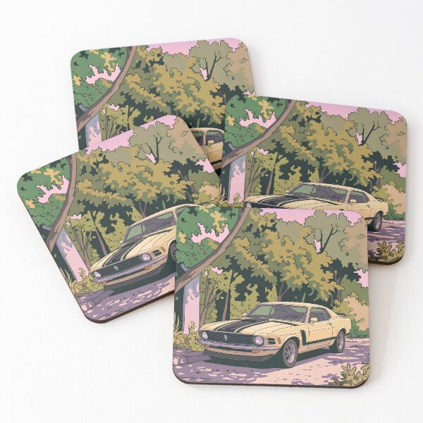 Item preview, 1970 Ford Mustang Boss 302 Retro Anime Aesthetic Classic Muscle Car Art designed and sold by Motorline44.