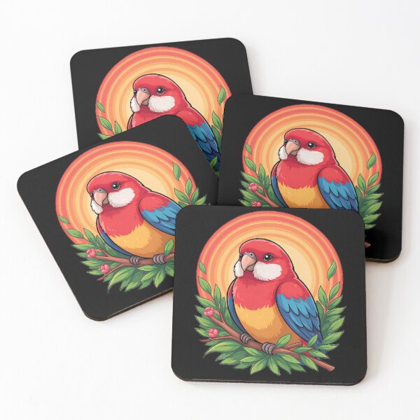 Item preview, Eastern Rosella Retro Sunset – Australian Vintage Parrot Illustration designed and sold by D-Oles-Mercher.