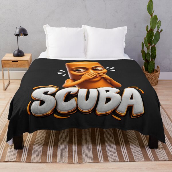 Item preview, Scuba Wood Character Covering Mouth Funny Meme Style Orange Black designed and sold by Pliable.