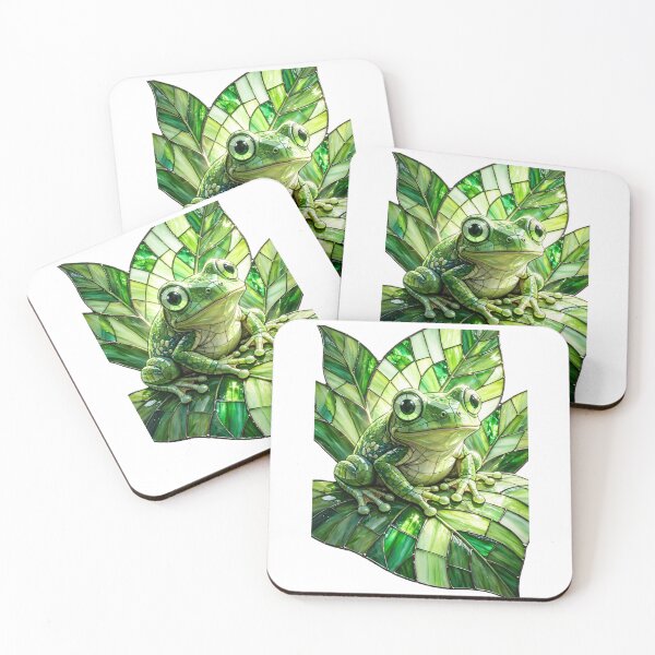 Item preview, Stained Glass Frog | Green Monochrome Mosaic Tile Art designed and sold by Robert Lucio.