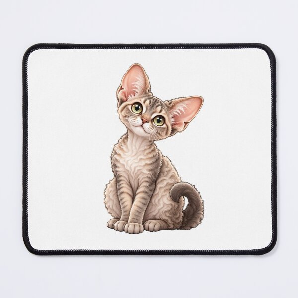 Item preview, Cream Devon Rex Cat with Green Eyes – Cream Devon Rex Cat with Green Eyes designed and sold by Va Comprendre.