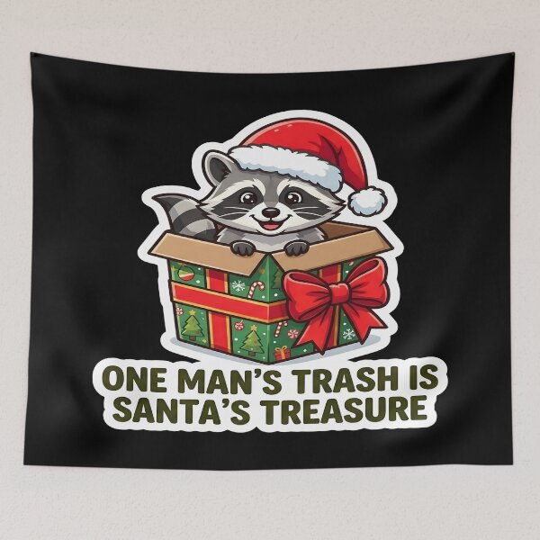 Item preview, One Mans Trash Is Santas Treasure Funny Christmas Raccoon designed and sold by PozivoPlus.