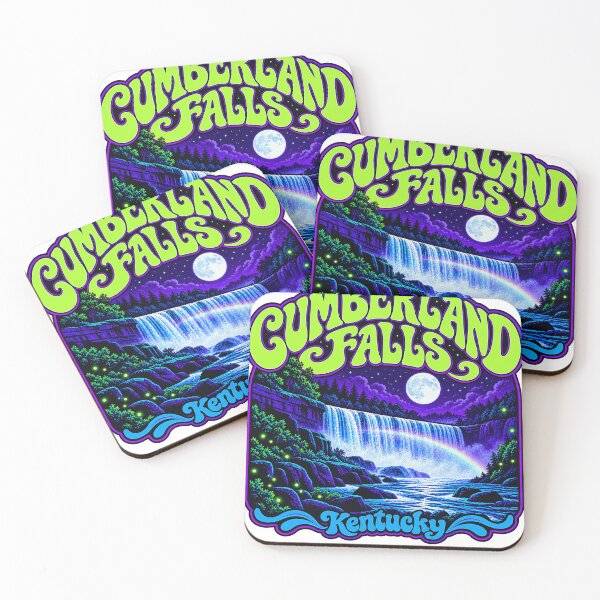 Item preview, Cumberland Falls Kentucky Blacklight Moonbow State Park Waterfall Vintage Travel Souvenir designed and sold by North Shore Prints.