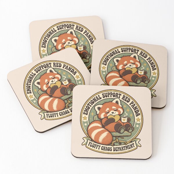 Item preview, Emotional Support Red Panda Funny Vintage Mascot Badge designed and sold by  MAD's Recreation Studio.