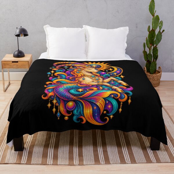 Item preview, Neon Sea Goat Odyssey – Psychedelic Capricorn Zodiac designed and sold by RockitBaby.