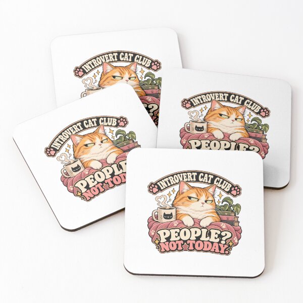 Item preview, Introvert Cat Club – People? Not Today Funny Grumpy Cat designed and sold by InspireHerTribe.