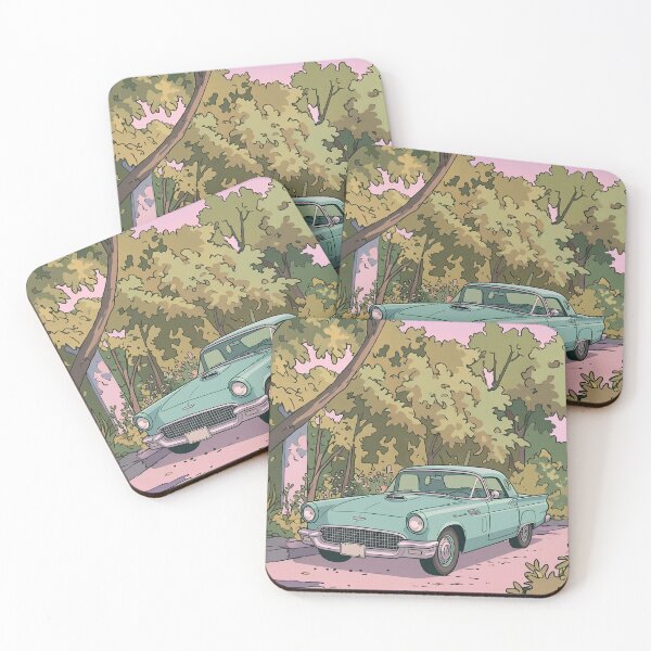 Item preview, 1957 Ford Thunderbird Retro Anime Aesthetic Classic American Car Art designed and sold by Motorline44.
