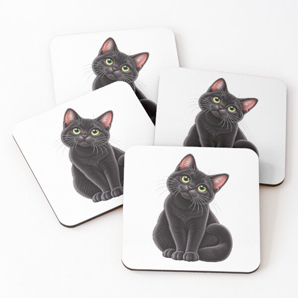 Item preview, Black Cat with Green Eyes – Black Cat with Green Eyes designed and sold by Va Comprendre.