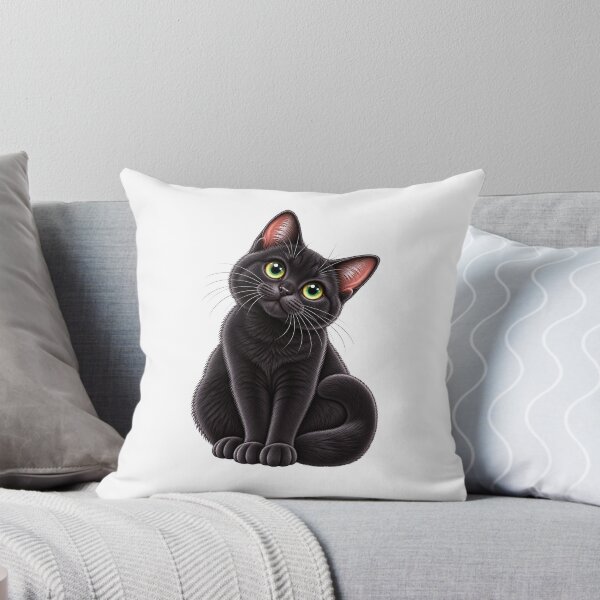 Item preview, Black Cat with Green Eyes – Black Cat with Green Eyes designed and sold by Va Comprendre.
