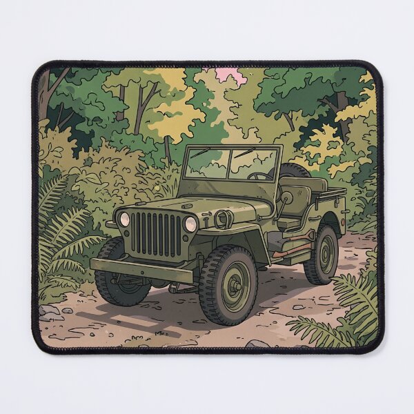 Artikelvorschau, Jeep Willys MB Retro-Anime-Ästhetik Klassisches Militär 4x4 Offroad-Kunst entworfen und verkauft von Motorline44.