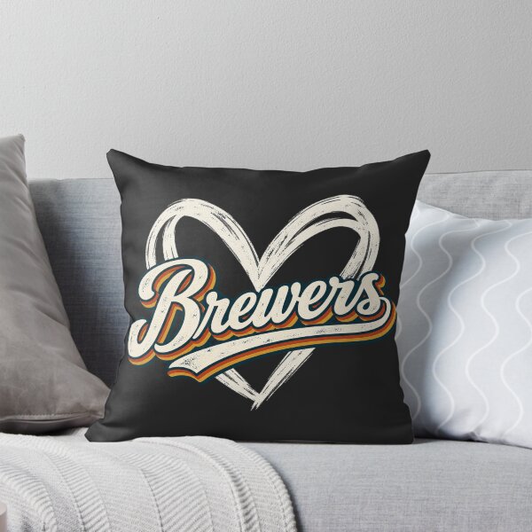 Item preview, Brewers Heart Retro Script Navy Gold Orange Vintage Team Love designed and sold by Pliable.
