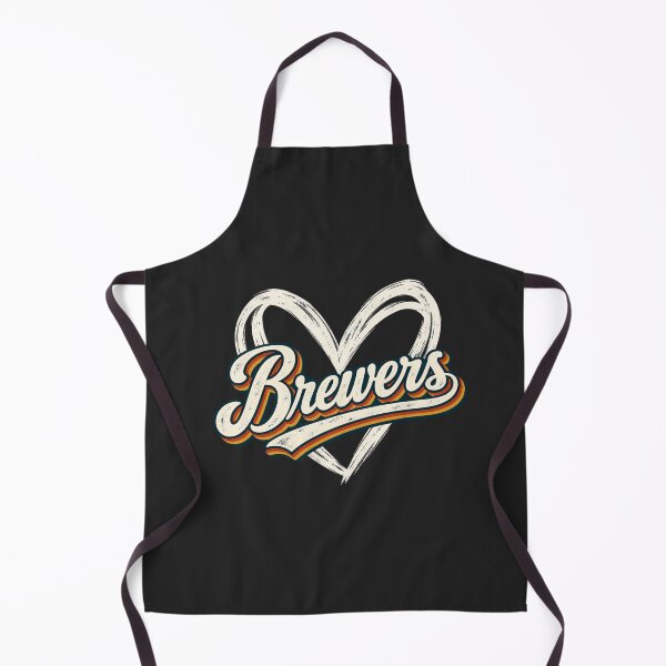 Item preview, Brewers Heart Retro Script Navy Gold Orange Vintage Team Love designed and sold by Pliable.