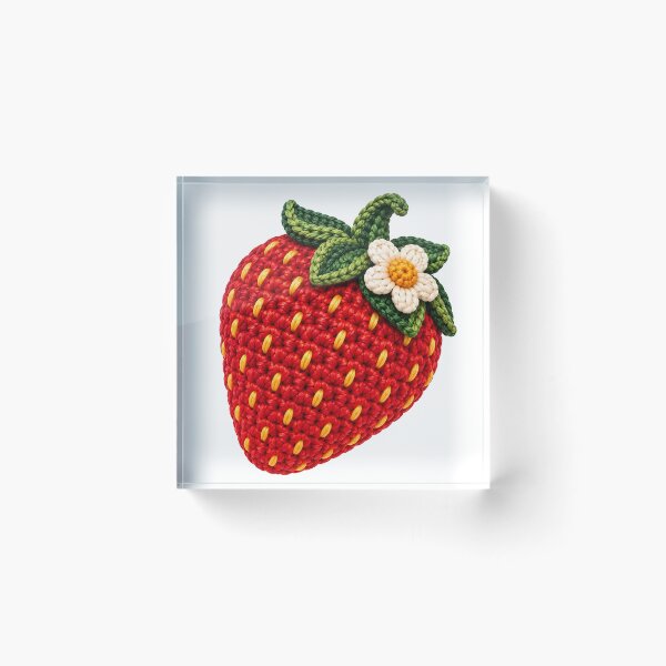 Artikelvorschau, Gehäkelte Erdbeere – Niedliche Obst-Faserkunst im Cottagecore-Stil entworfen und verkauft von Digital Culture Studio.