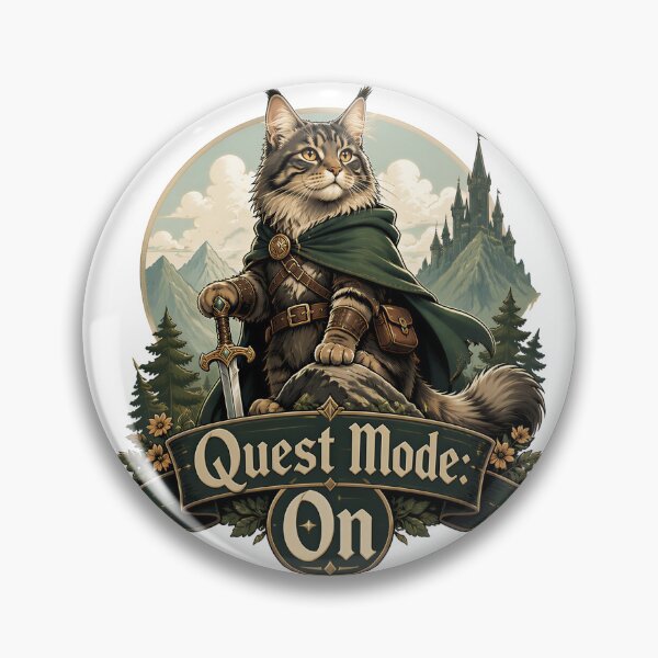 Item preview, Maine Coon Cat – Quest Mode: On designed and sold by PurrBloom Studio.
