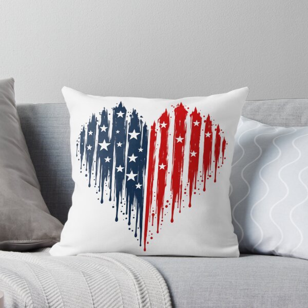 Item preview, American Flag Dripping Heart | Patriotic Red White and Blue Art designed and sold by Paper Drip.
