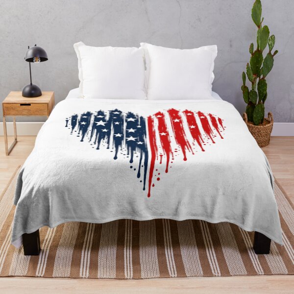 Item preview, American Flag Dripping Heart | Patriotic Red White and Blue Art designed and sold by Paper Drip.