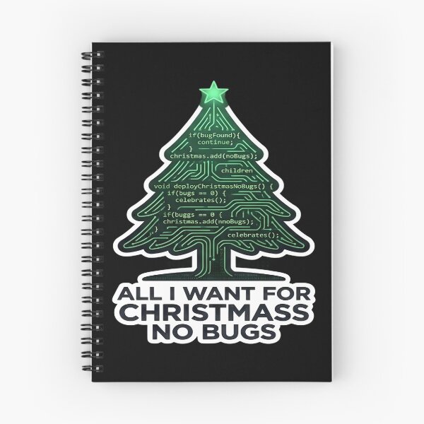 Item preview, All I Want For Christmas Is No Bugs Funny Coding Tree designed and sold by PozivoPlus.