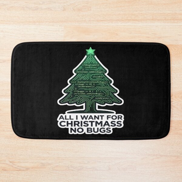 Item preview, All I Want For Christmas Is No Bugs Funny Coding Tree designed and sold by PozivoPlus.