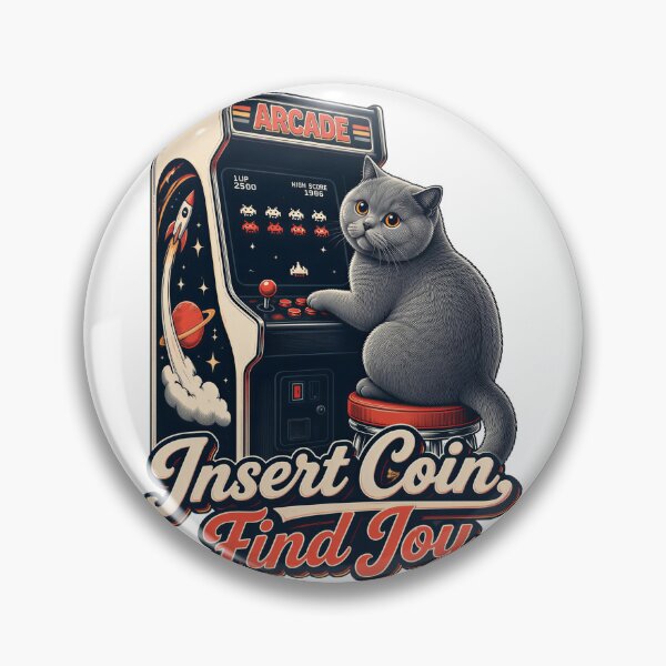 Item preview, British Shorthair Cat – Insert Coin, Find Joy designed and sold by PurrBloom Studio.