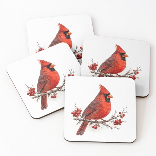 Item preview, Northern Cardinal — Realistic Red Bird Art designed and sold by Nusrat002.
