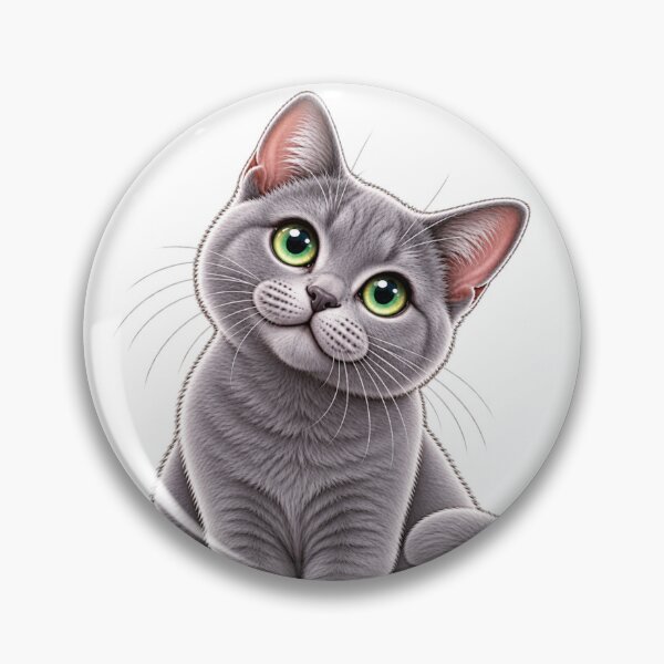 Item preview, Russian Blue Cat with Green Eyes designed and sold by Va Comprendre.