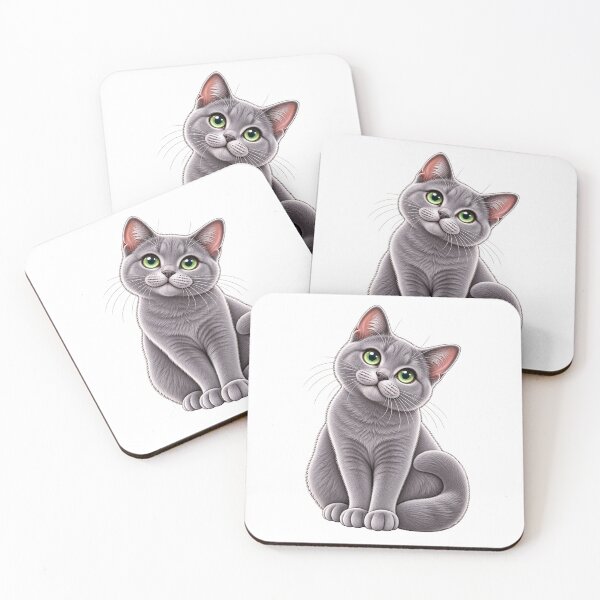 Item preview, Russian Blue Cat with Green Eyes designed and sold by Va Comprendre.