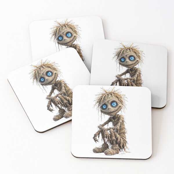 Item preview, Spooky Voodoo Scarecrow Mummy Blue Eyes Graphic designed and sold by  One City Two Children Studio.