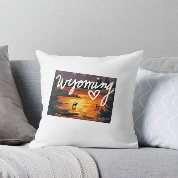 Item preview, Wyoming wildlife sunset state shape designed and sold by CDWR Adventures.