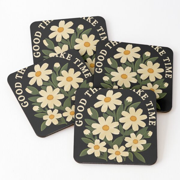 Item preview, Good Things Take Time – Vintage Wildflower Floral Typography, Slow Living & Big Dreams designed and sold by GracefulbyElmes.