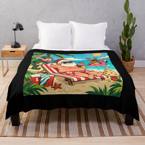 Item preview, Santa on Vacation Funny Beach Christmas designed and sold by RekiStyle.