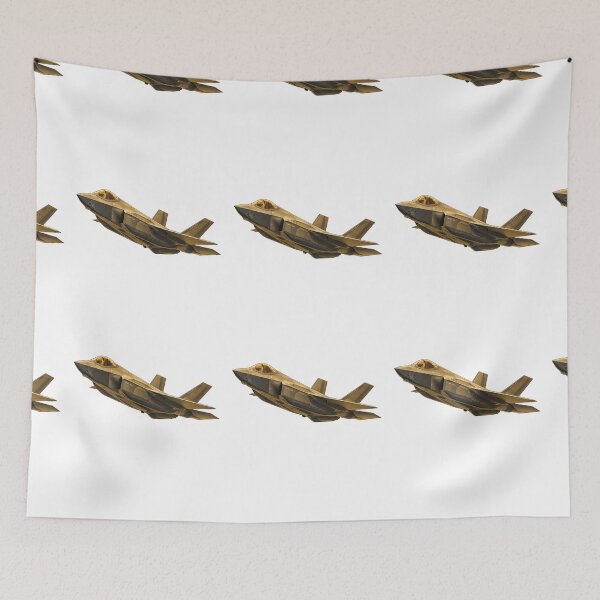 Item preview, American Stealth Fighter Jet Golden Metallic Finish Flying Aircraft Art designed and sold by IRON WINGS /USAF.