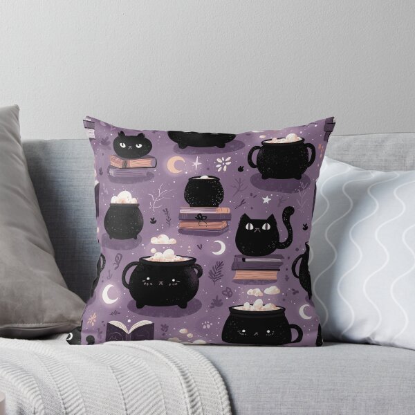 Item preview, Whimsical Witchy Black Cat Cauldron Pattern designed and sold by WyldLuna.