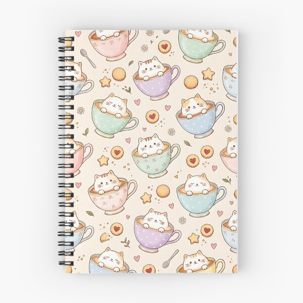 Item preview, Seamless Cute Kitten Latte Art Pattern designed and sold by wallpapersarts.