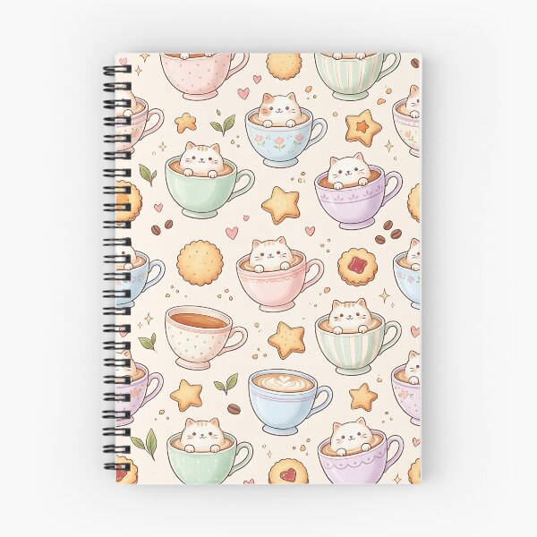 Item preview, Seamless Cute Kitten Latte Art Pattern designed and sold by wallpapersarts.