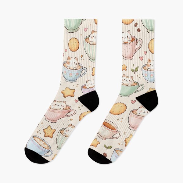 Item preview, Seamless Cute Kitten Latte Art Pattern designed and sold by wallpapersarts.